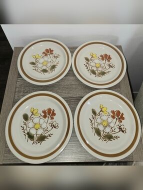 Daniele Collection Trailride Vintage Stoneware Salad Plate 7.5”  Set of 4 1970's